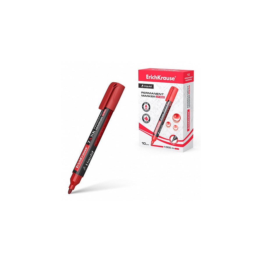 13109-MARCADOR PERMANENTE CON TINTA LIQUIDA LP-600 TINTA COLOR ROJO ERICH KRAUSE 48771