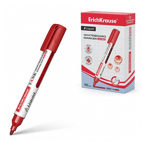 13116-MARCADOR PIZARRA BLANCA CON TINTA LIQUIDA LIQUID LW-600, TINTA COLOR ROJO ERICH KRAUSE 48776