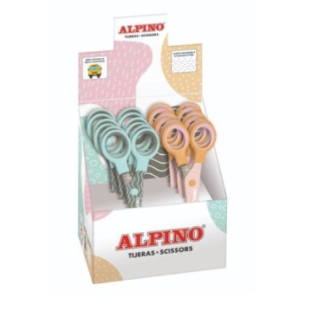 13166-EXPOSITOR 12 TIJERAS ESCOLARES COLOR PASTEL ALPINO PT0051