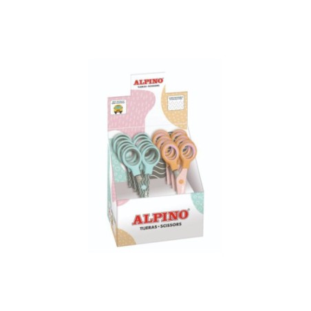13167-EXPOSITOR 12 TIJERAS ESCOLARES COLOR PASTEL ALPINO PT0051