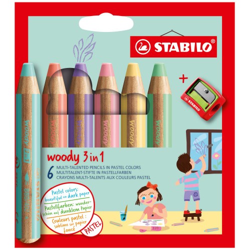 13170-STABILO woody 3 in 1 Colores surtidos 6 pieza(s)