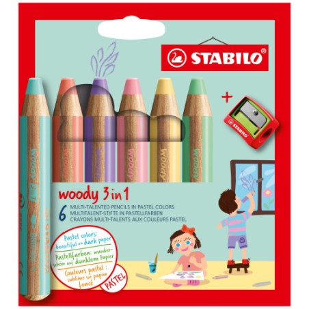 13170-STABILO woody 3 in 1 Colores surtidos 6 pieza(s)