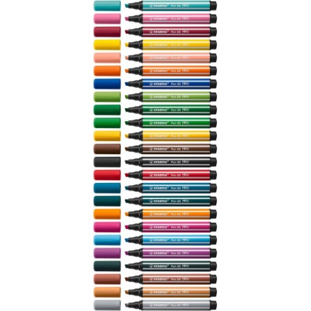 ESTUCHE ARTY CON 12 COLORES-ROTULADOR PREMIUM CON PUNTA BISELADA PEN 68 MAX STABILO 768/12-21