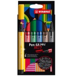 ESTUCHE ARTY CON 6 COLORES-ROTULADOR PREMIUM CON PUNTA BISELADA PEN 68 MAX STABILO 768/06-21