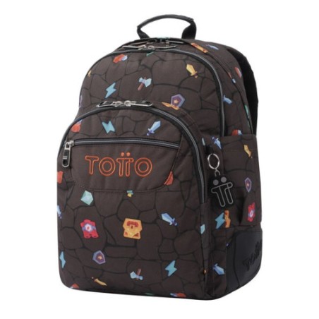 13203-MOCHILA ESCOLAR ESTAMPADO VIDEOJUEGO - CRAYOLES TOTTO MA04ECO029-2210N-3Y7