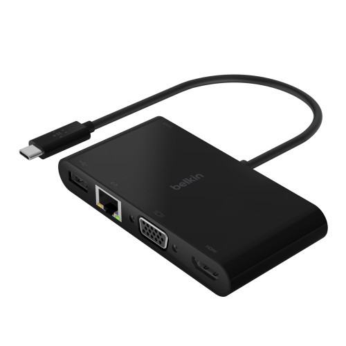 13265-Belkin AVC004BTBK base para portatil y replicador de puertos USB 3.2 Gen 1 (3.1 Gen 1) Type-C Negro