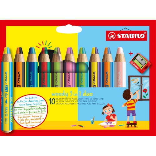 13296-STABILO woody 3 in 1 duo Multicolor 10 pieza(s)