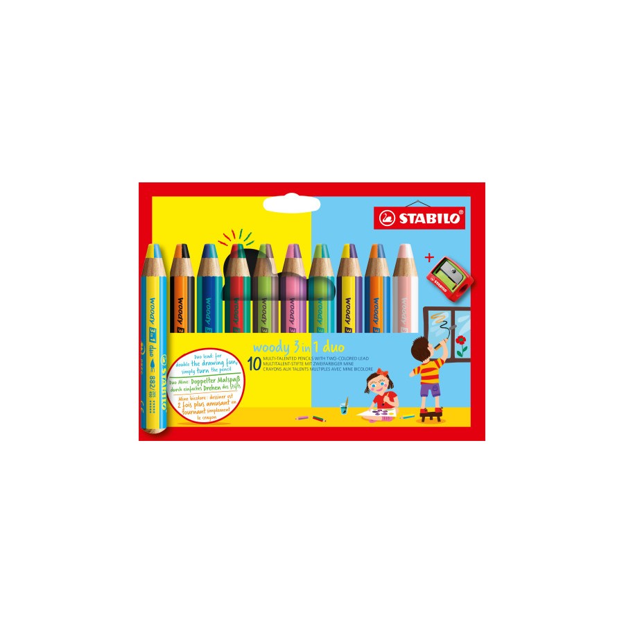 13296-STABILO woody 3 in 1 duo Multicolor 10 pieza(s)