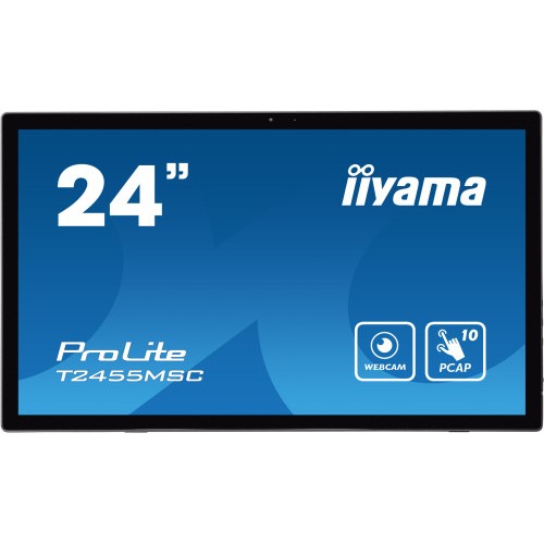 13298-MONITOR IIYAMA 24" TACTIL T2455MSC-B1, IPS, 1920x1080, HDMI, DISPLAYPORT, 2 USB 3.0, ALTAVOCES, WEBCAM & MICROFONO