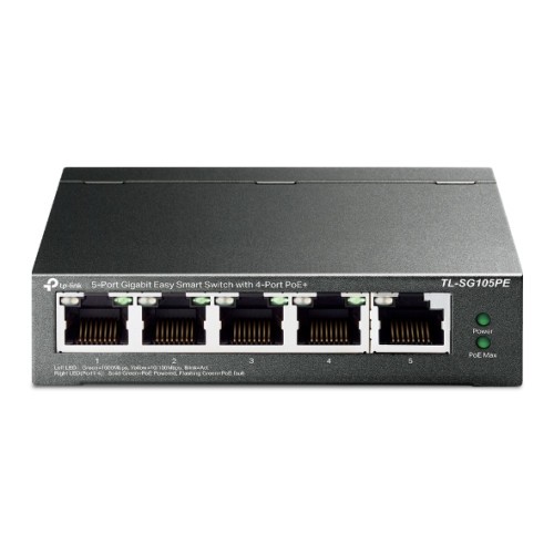 13387-TP-Link TL-SG105PE switch Gestionado L2 Gigabit Ethernet (10/100/1000) Energia sobre Ethernet (PoE) Negro