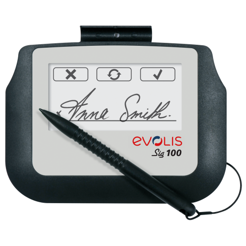 13434-Evolis SIG100 10,2 cm (4") Blanco, Negro LCD