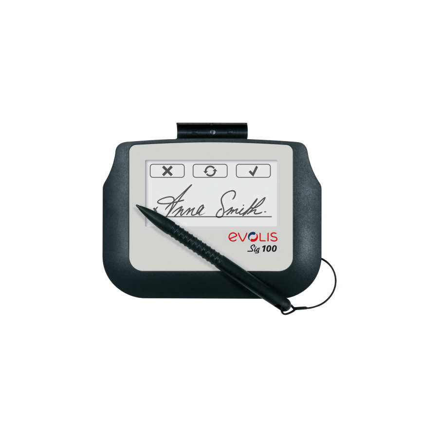 13434-Evolis SIG100 10,2 cm (4") Blanco, Negro LCD