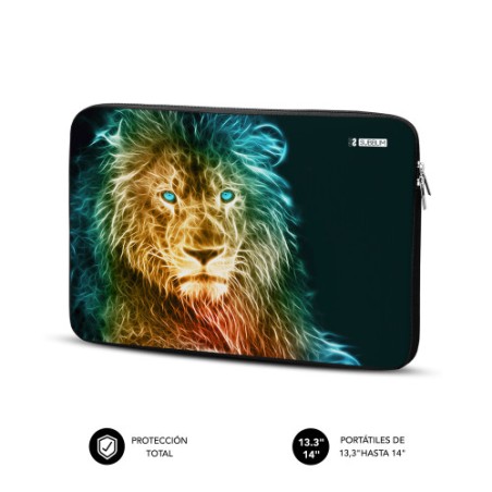 13467-SUBBLIM Funda Ordenador Neopreno Trendy Sleeve Neo Lion 13,3-14"