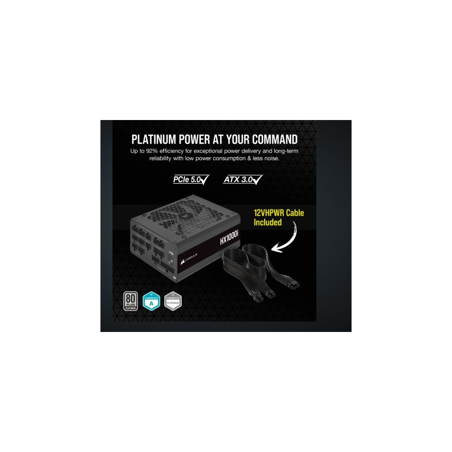 13489-FUENTE ALIMENT. CORSAIR HX1000I 1000 WATT 80+ PLATINUM PCI E5 ATX 3.0 CP-9020259-EU
