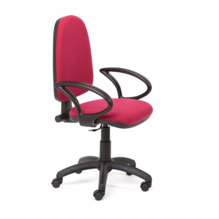 13495-SILLA OPERATIVA TAPIZADA TELA GRANATE CON APOYABRAZOS ROCADA RD930/2+956