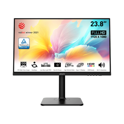 MSI MONITOR MODERN MD2412P. 23.8" (60CM). PLANO. IPS. 1920X1080 (FHD). 100HZ. NEGRO