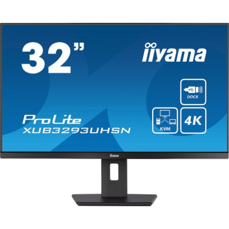 13533-MONITOR IIYAMA 32" XUB3293UHSN-B5, IPS, 60HZ, 4 MS, HDMI, USB, USB-C, DISPLAYPORT, ALT, REG ALT, GIRO, INCL