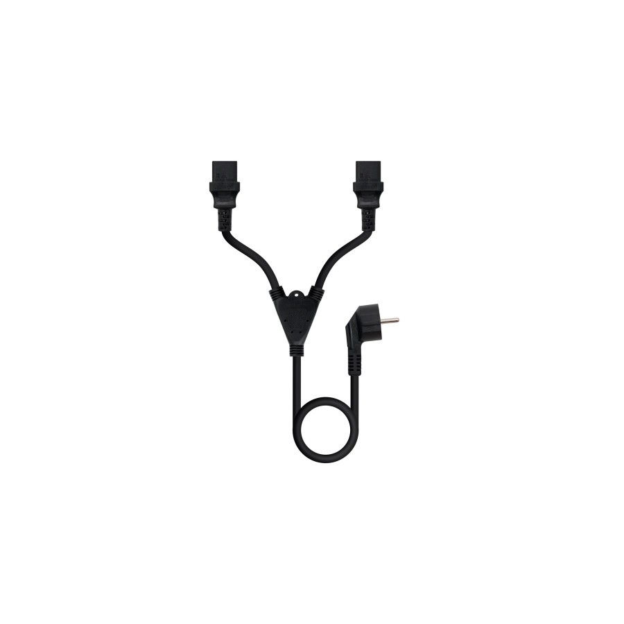 13555-Nanocable Cable de Alimentacion CEE7/M a 2xC13/H, Negro, 1.8 m