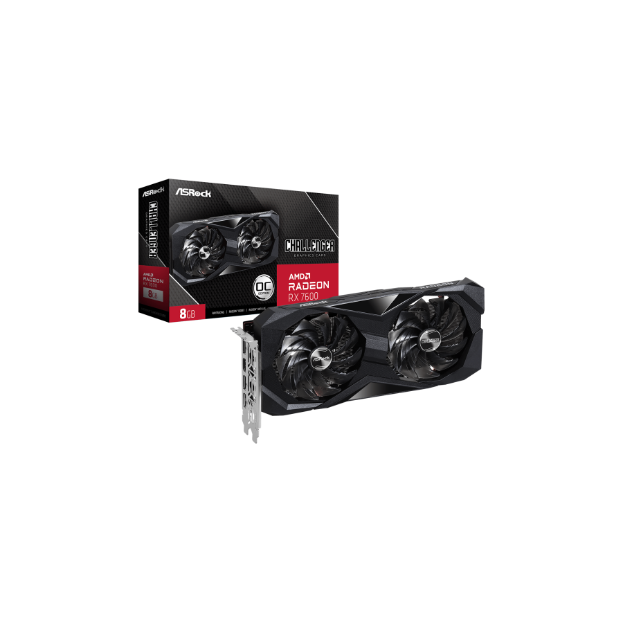 13564-Asrock Challenger 90-GA41ZZ-00UANF tarjeta grafica AMD Radeon RX 7600 8 GB GDDR6
