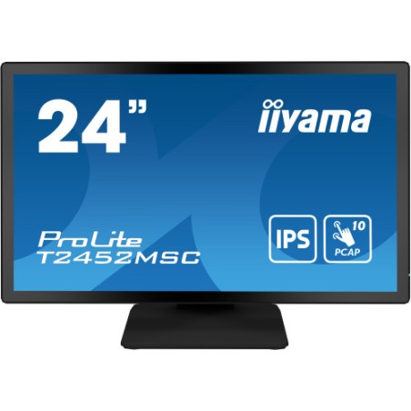 13578-MONITOR IIYAMA 24" TACTIL CAPACITIVO T2452MSC-B1, IPS, 14 MS, HDMI, USB, DISPLAYPORT, ALT, REG INCL 90o, VESA 100