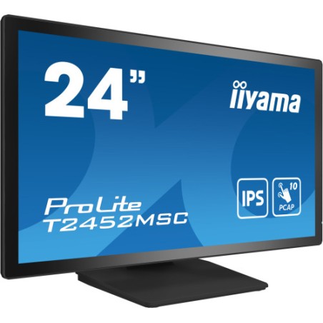 13579-MONITOR IIYAMA 24" TACTIL CAPACITIVO T2452MSC-B1, IPS, 14 MS, HDMI, USB, DISPLAYPORT, ALT, REG INCL 90o, VESA 100