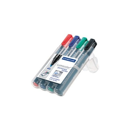 1364-ESTUCHE 4 MARCADORES PERMANENTES LUMOCOLOR 352 TRAZO 2MM. SURTIDOS STAEDTLER 352 WP4