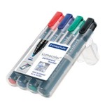 1364-ESTUCHE 4 MARCADORES PERMANENTES LUMOCOLOR 352 TRAZO 2MM. SURTIDOS STAEDTLER 352 WP4
