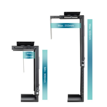 TOOQ SOPORTE PARA CPU ESCRITORIO/PARED NEGRO