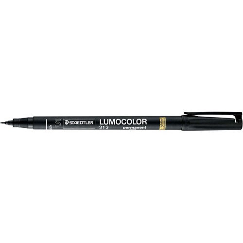 1381-MARCADOR LUMOCOLOR PERMANENTE PUNTA SUPERFINA 0,4MM. NEGRO STAEDTLER 313-9