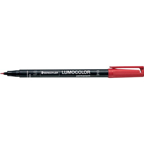 1383-MARCADOR LUMOCOLOR PERMANENTE PUNTA SUPERFINA 0,4MM. ROJO STAEDTLER 313-2