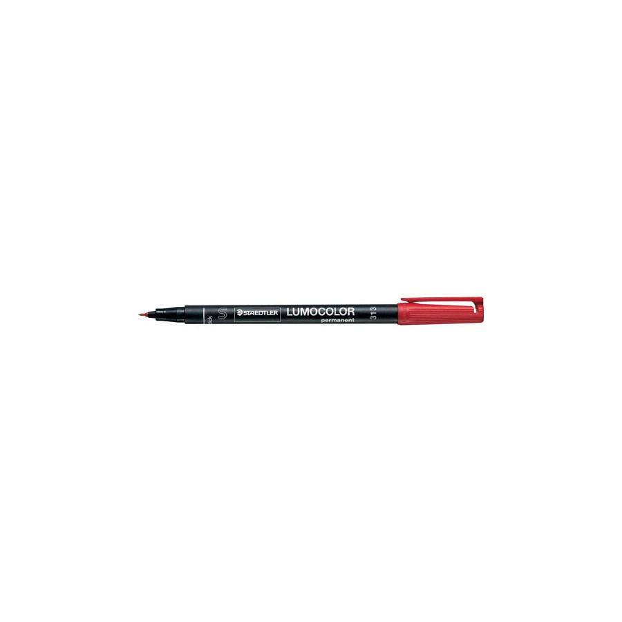 1383-MARCADOR LUMOCOLOR PERMANENTE PUNTA SUPERFINA 0,4MM. ROJO STAEDTLER 313-2