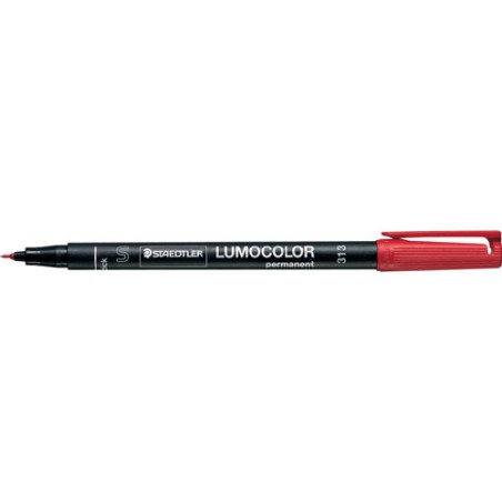 1383-MARCADOR LUMOCOLOR PERMANENTE PUNTA SUPERFINA 0,4MM. ROJO STAEDTLER 313-2