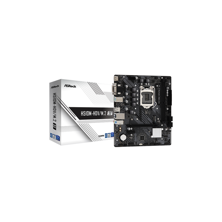 13895-PLACA ASROCK H510M-HDV/M.2 SE,INTEL,1200,H470,2DDR4,64GB,VGA+DVI+HDMI,GBLAN,4SATA3,6USB3.2+M.2,MATX