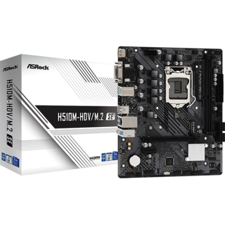 13895-PLACA ASROCK H510M-HDV/M.2 SE,INTEL,1200,H470,2DDR4,64GB,VGA+DVI+HDMI,GBLAN,4SATA3,6USB3.2+M.2,MATX