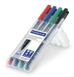 1392-ESTUCHE 4 MARCADORES LUMOCOLOR PERMANENTE PUNTA FINA 0,6MM. SURTIDOS STAEDTLER 318 WP4