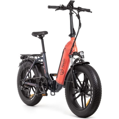 13929-EBIKE  LUXOR - URBAN - FAT 20" X 4 - BAT. INTEGRADA Y EXTRAIBLE - NEGRO/CORAL