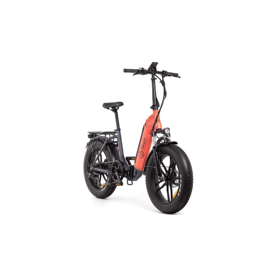 13929-EBIKE  LUXOR - URBAN - FAT 20" X 4 - BAT. INTEGRADA Y EXTRAIBLE - NEGRO/CORAL
