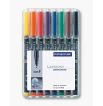 1393-ESTUCHE 8 MARCADORES LUMOCOLOR PERMANENTE PUNTA FINA 0,6MM. SURTIDOS STAEDTLER 318 WP8