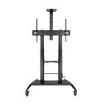 13934-TooQ Ares Soporte de Suelo con Ruedas con Regulacion de Altura para Pantallas 60"-100"