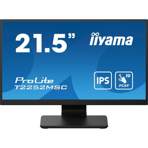 13953-MONITOR IIYAMA 21,5" TACTIL PCAP 10P (T2252MSC-B2) IPS,1920X1080, 250CD, 1000:1, HDMI, DP, 5MS