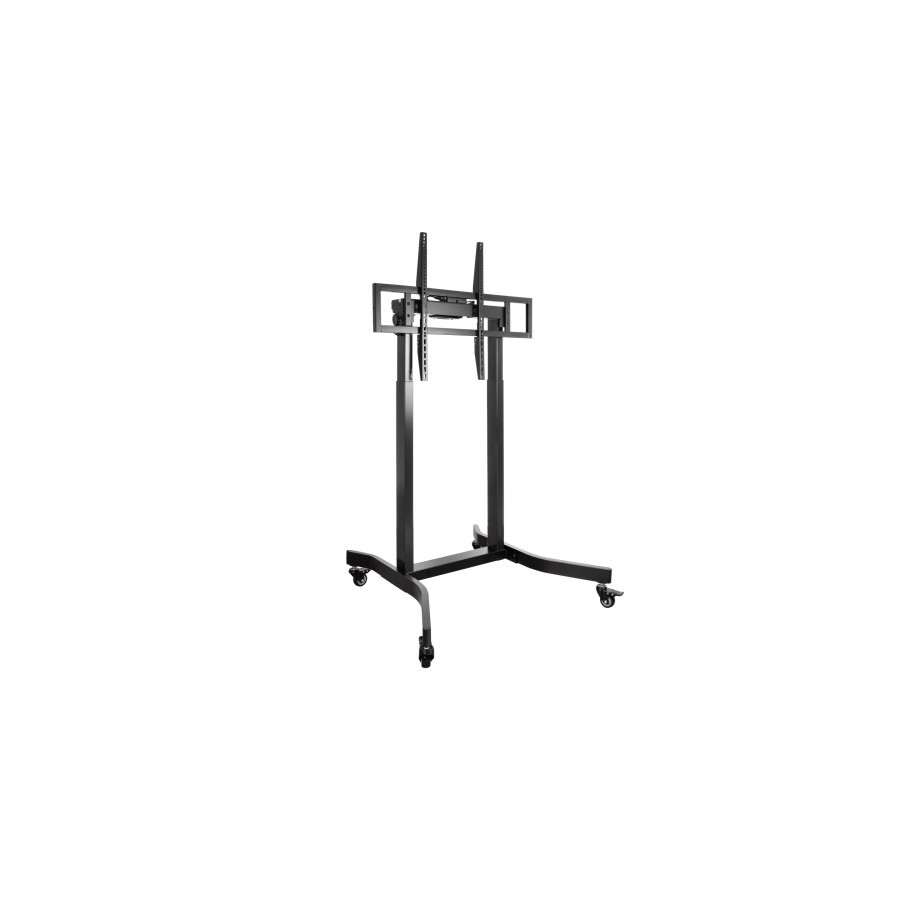 13978-TooQ LUX Soporte de Suelo con Ruedas y Regulacion Electrica de Altura para Pantallas 55"-100", Negro