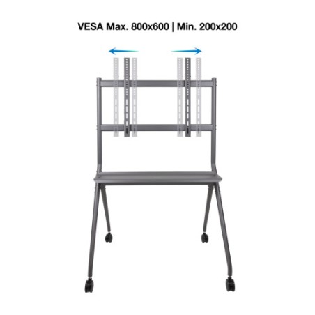 13985-TooQ iSTAND Soporte de Suelo con Ruedas para Pantallas 50"- 86", Gris