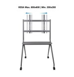 13985-TooQ iSTAND Soporte de Suelo con Ruedas para Pantallas 50"- 86", Gris