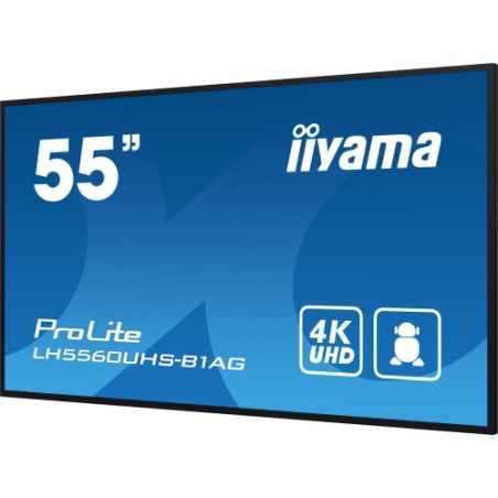 14015-iiyama PROLITE Pizarra de caballete digital 139,7 cm (55") LED Wifi 500 cd / m2 4K Ultra HD Negro Procesador incor