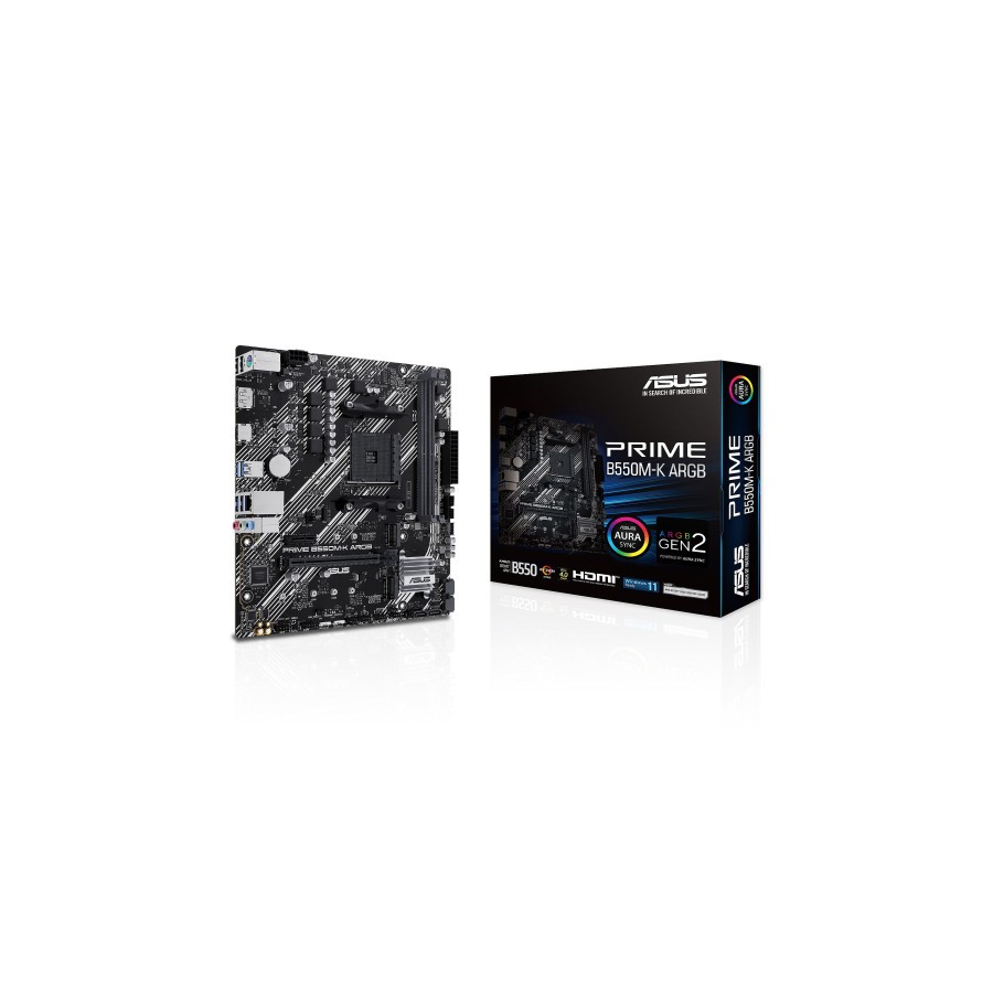 PLACA ASUS PRIME B550M-K ARGB,AMD,AM4,B550,2DDR4,64GB,DP+HDMI,GBLAN,4SATA3+2XM.2,6USB3.2,MATX