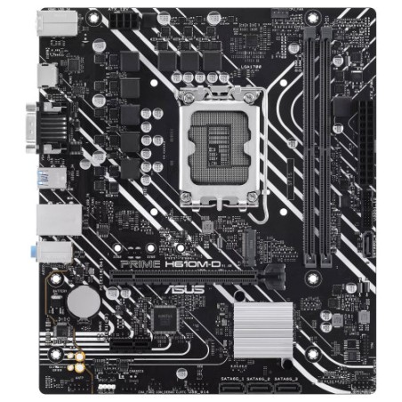 14038-PLACA ASUS PRIME H610M-D,INTEL,1700,H610,2DDR5,96GB,VGA+HDMI,4SATA3,1M.2,2USB2.0,2USB3.2,USB-C,1GBLAN,MATX