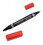 1410-MARCADOR DUO LUMOCOLOR PERMANENTE PUNTAS 0,6/1MM. 1MM. ROJO STAEDTLER 348-2