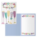 PACK 6 TARJETAS DE FELICITACION - TAMANO 11,5 X 17 CM - MODELO COPAS DOHE 70071