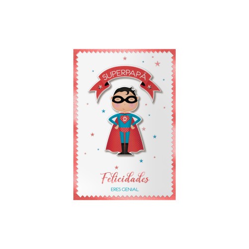 14114-PACK 6 TARJETAS DE FELICITACION PAPAS - TAMANO 11,5 X 17 CM - MODELO SUPERDAD DOHE 70082