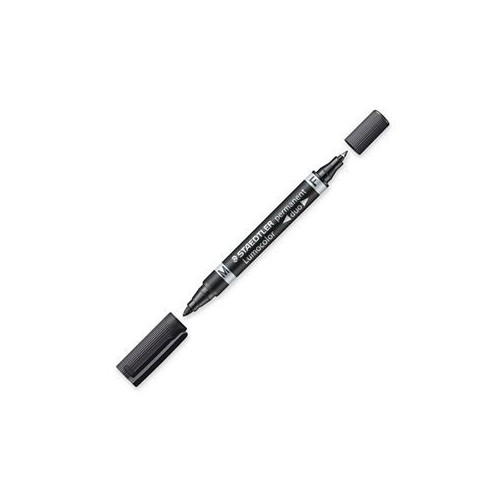 1412-MARCADOR DUO LUMOCOLOR PERMANENTE PUNTAS 0,6/1MM. 1MM. NEGRO STAEDTLER 348-9